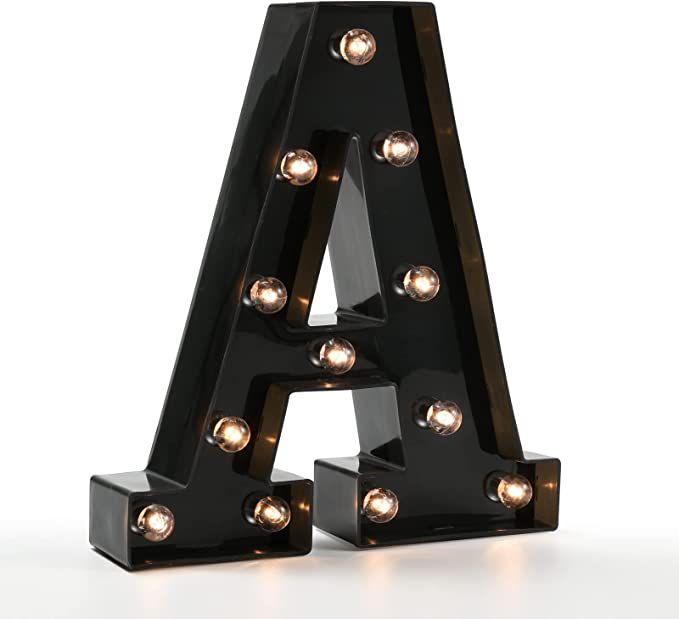 Light Up Black Alphabet Marquee Letters Sign LED Marquee Number Lights Sign for Night Light Home ... | Amazon (US)