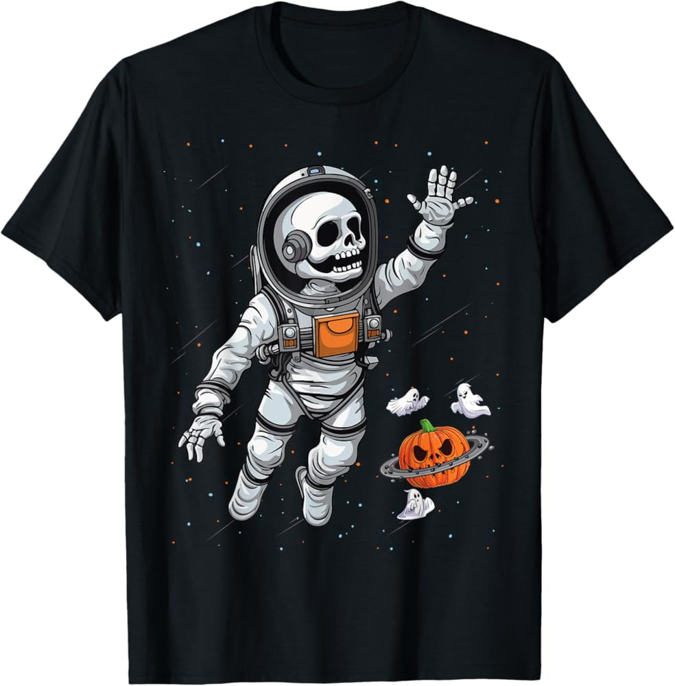 Space Astronaut Skeleton Halloween kids Boys Girls Toddlers T-Shirt | Amazon (US)
