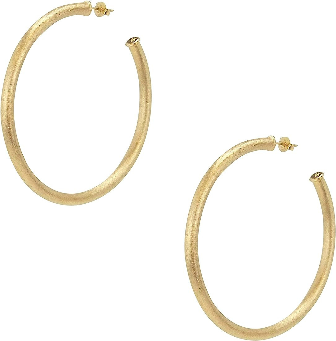 Sheila Fajl Everybody's Favorite Large 2.5 Inch Tubular Hoop Earrings in Brush Champagne | Amazon (US)