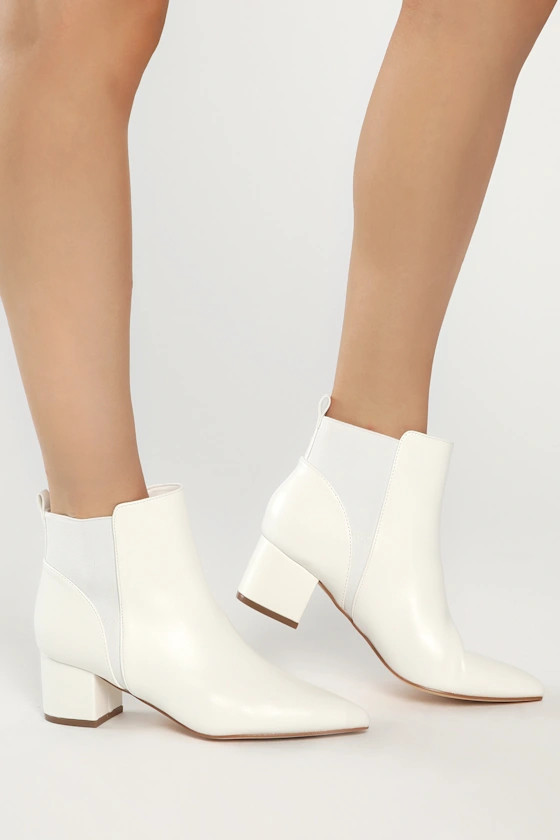 Chase White Pointed Toe Ankle Booties | Lulus (US)