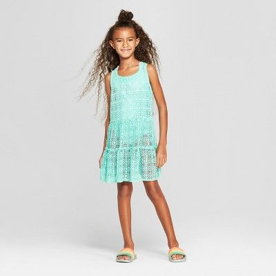 Girls' Crochet Cover Up - Cat & Jack&#153; Turquoise | Target