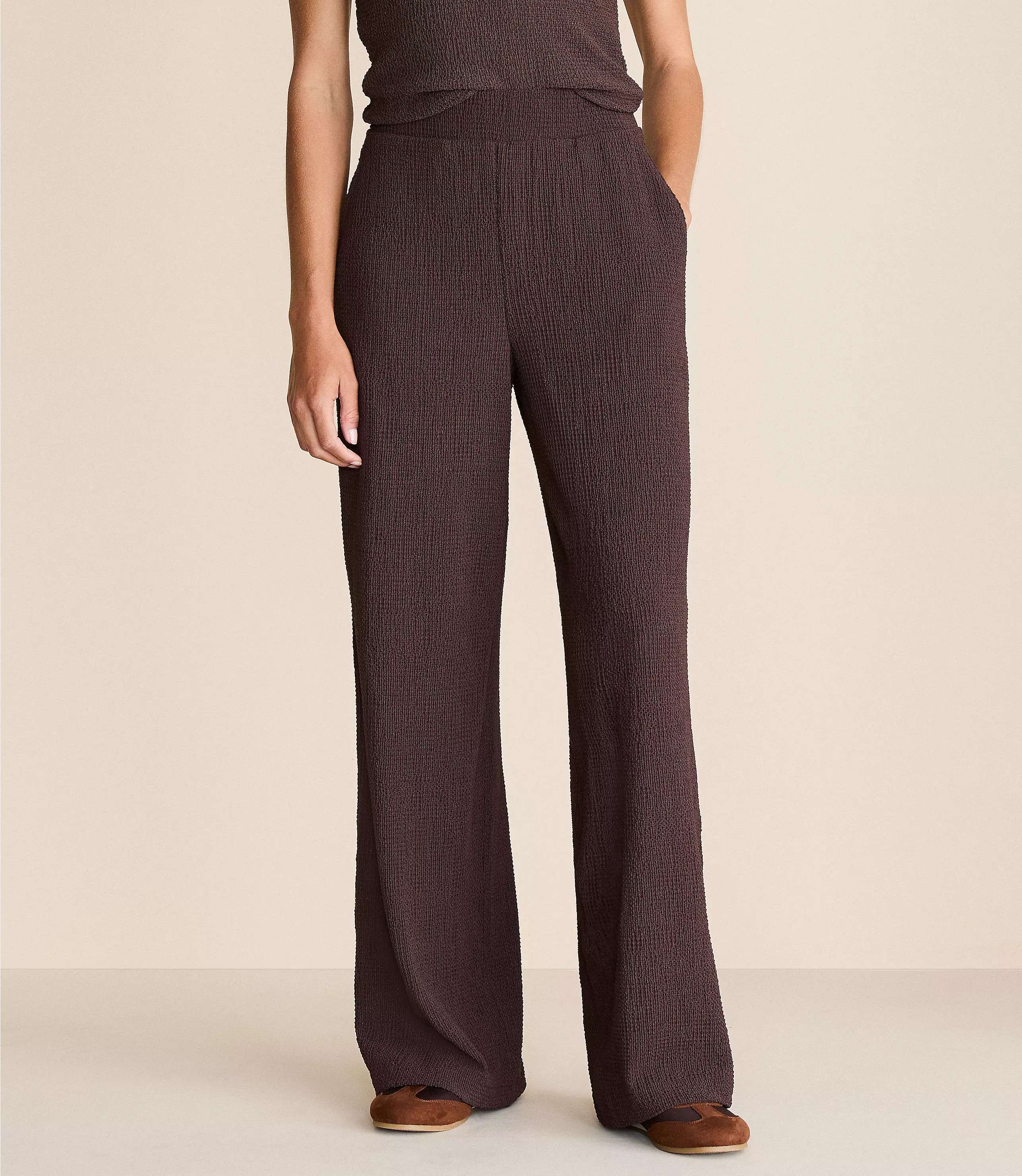 Lou & Grey Textured Wide Leg Pants | LOFT