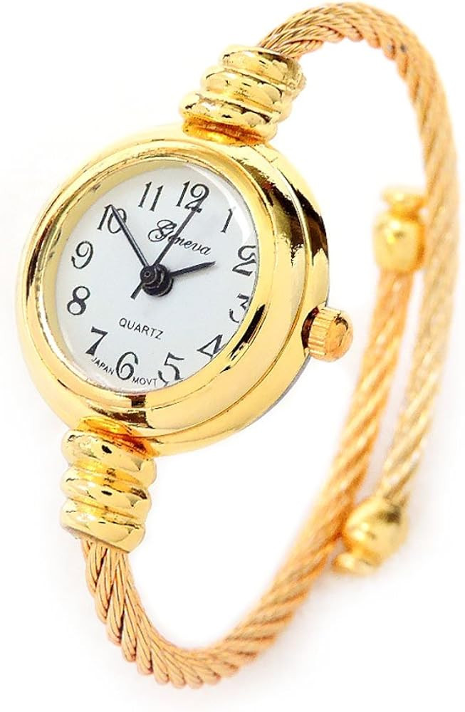 New Gold Geneva Cable Band Women's Small Size Bangle Watch | Amazon (US)