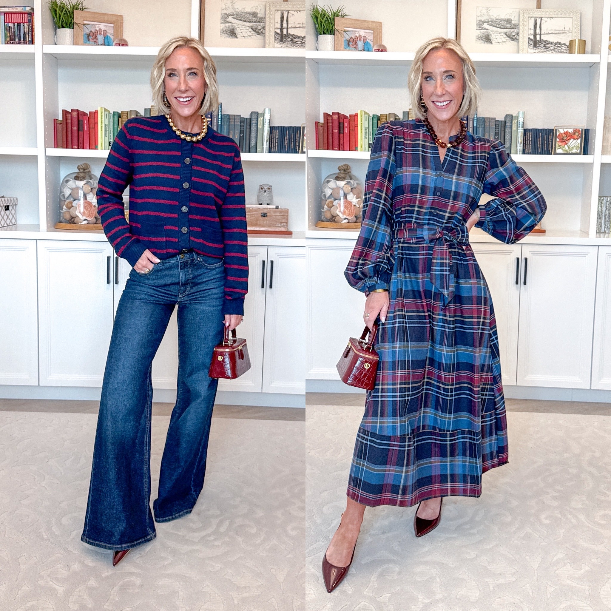 Walmart - more new arrivals under $28: * Wide Leg Jeans (says cropped but is not) - size 2. $28. Multiple colors, different styles. Crewneck Cardigan w/ Patch Pockets - size XS. $17.98. 4 colors. Flannel Belted Midi Dress w/ Long Sleeves - size XS. $26.98. 3 colors.

#LTKSeasonal #LTKOver40 #LTKPetite