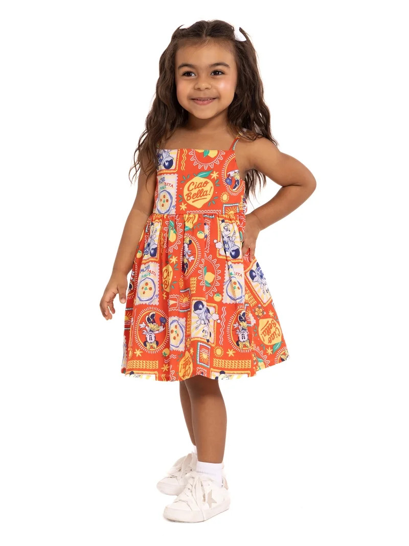 Minnie and Friends Toddler Girls Allover Print Sleeveless Dress, Sizes 12M-5T | Walmart (US)