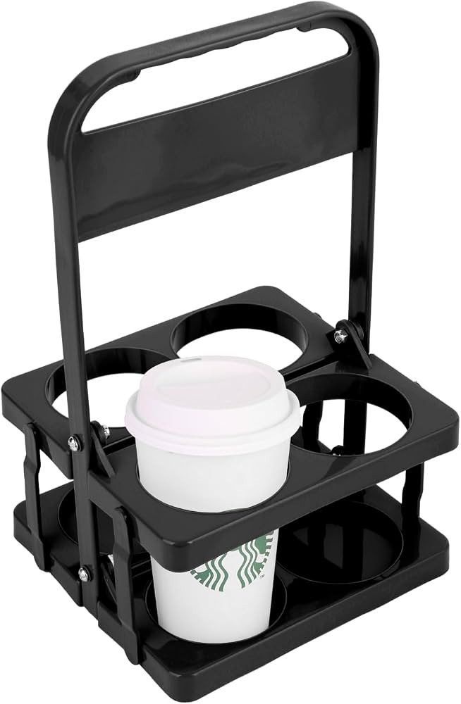Bodaon 4 Cup Drink Carrier with Handle, Plastic Cup Carriers for Drinks, Drink Holder for Car, Ta... | Amazon (US)