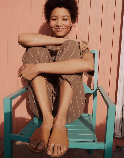 The Boardwalk Post Slide Sandal in Leather | Madewell