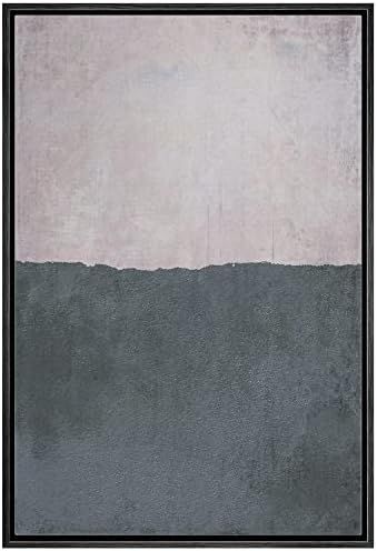 SIGNWIN Framed Canvas Print Wall Art Dark Teal Watercolor Pastel Color Field Abstract Shapes Illu... | Amazon (US)