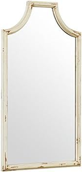 Amazon Brand – Stone & Beam Curved Vintage-Look Wood Frame Wall Mirror - 28-Inch Height, White | Amazon (US)