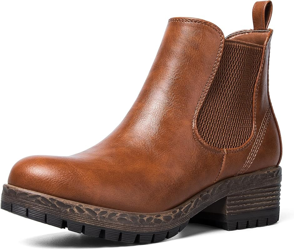 mysoft Women's Fashion Chelsea Boots Chunky Heel Ankle Booties | Amazon (US)