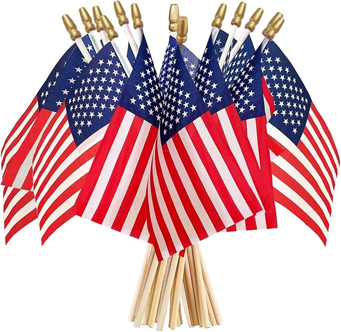 AhfuLife 15 Pcs American Mini Hand Held Flags for World Cup Decorations 2026, 4×6 Inch USA Stick... | Amazon (US)