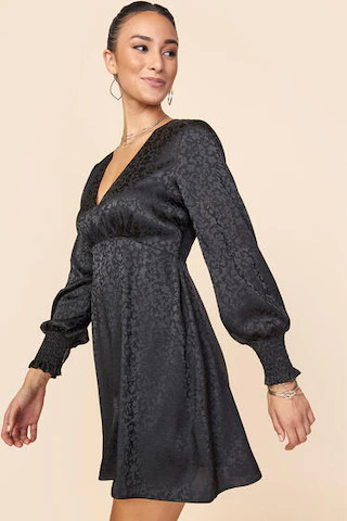 Layla Long Sleeve Jacquard Mini Dress - francesca's | Francesca's