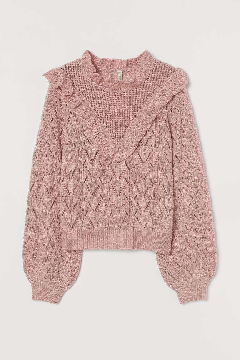 Knit Ruffle-detail Sweater | H&M (US + CA)