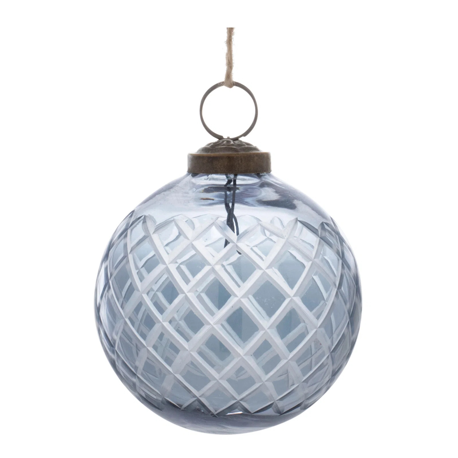 Blue Harlequin Etched Glass Ball Ornament (Set of 6) | Wayfair North America