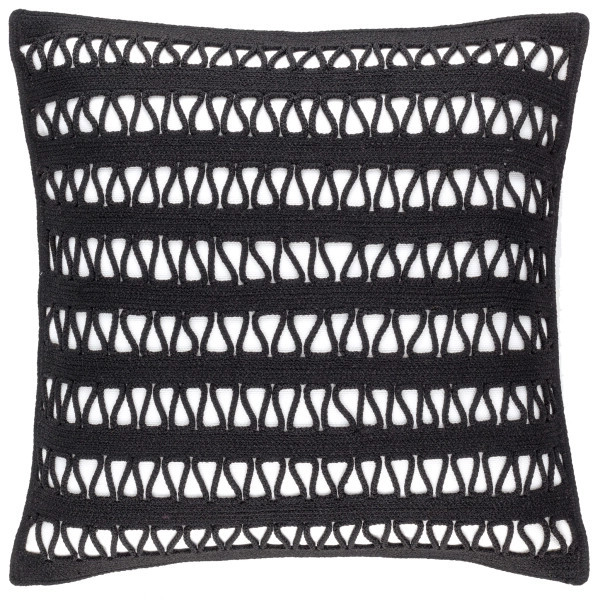 Lanyard Black Indoor/Outdoor Decorative Pillow Cover | Annie Selke