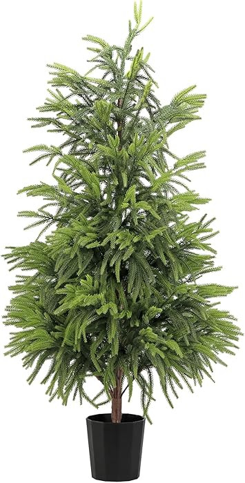 4FT Artificial Norfolk Pine Christmas Tree, Real Touch Faux Potted Tree with Pot for Indoor Outdo... | Amazon (US)