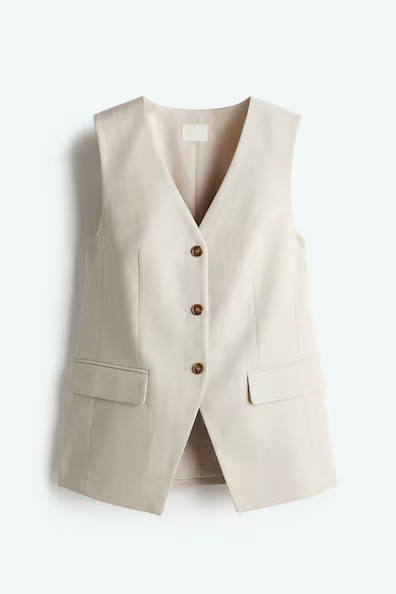 H & M - Long suit waistcoat - Beige | H&M (FR, IT, ES, PT, BE)