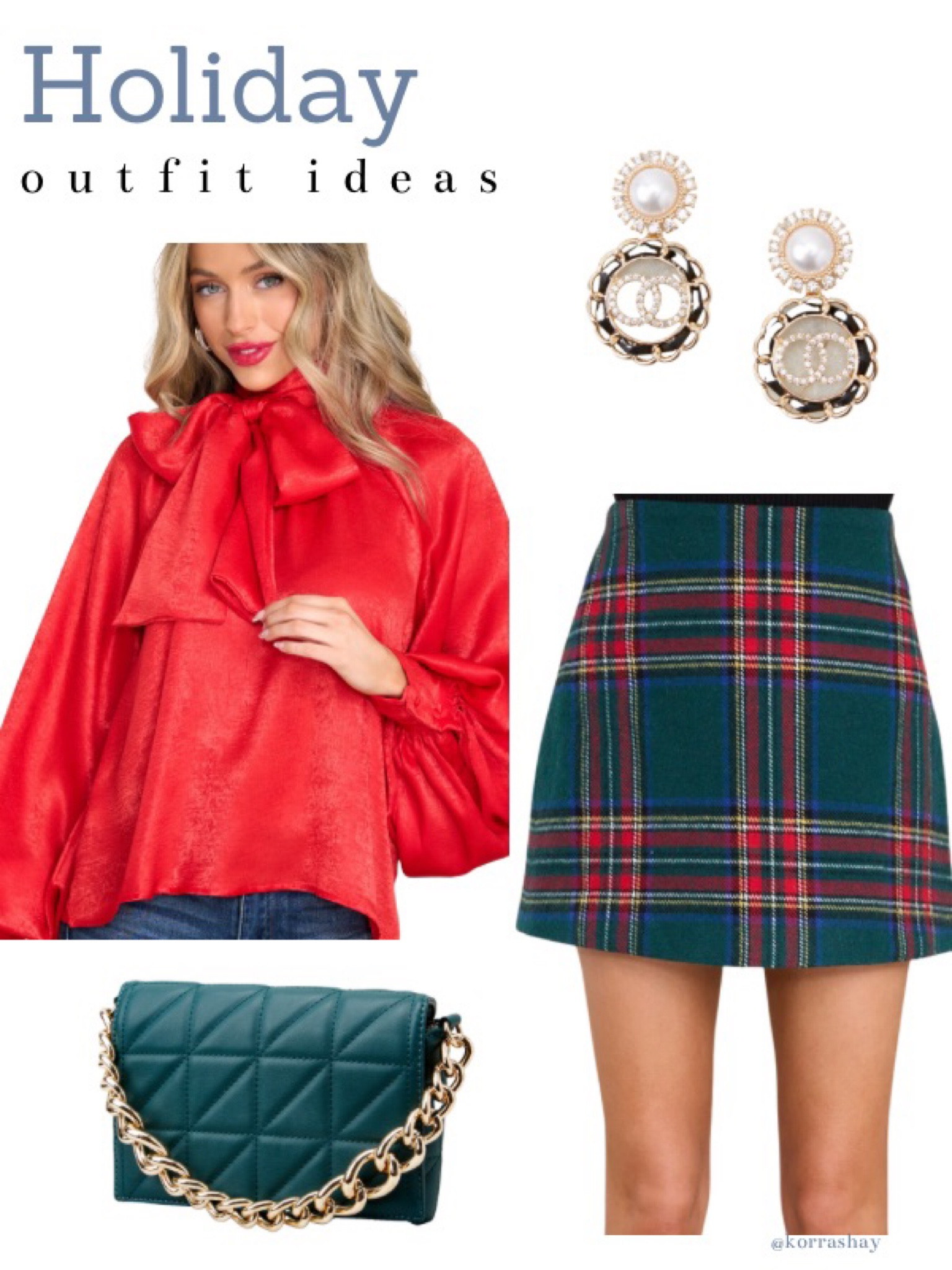 Holiday outfit ideas! Skirt and blouse holiday outfit for 2022 holiday season!

I love this tartan plaid green skirt with red details that goes perfectly with this red bow neck blouse and gorgeous accessories!

#LTKfit #LTKSeasonal #LTKHoliday