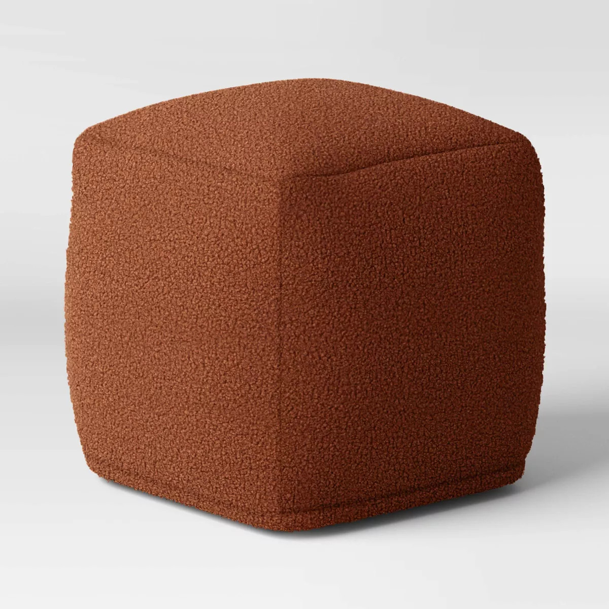 Roper Teddy Pouf Brown - Threshold™: Modern Square Upholstered Ottoman, No Assembly, Machine Wa... | Target