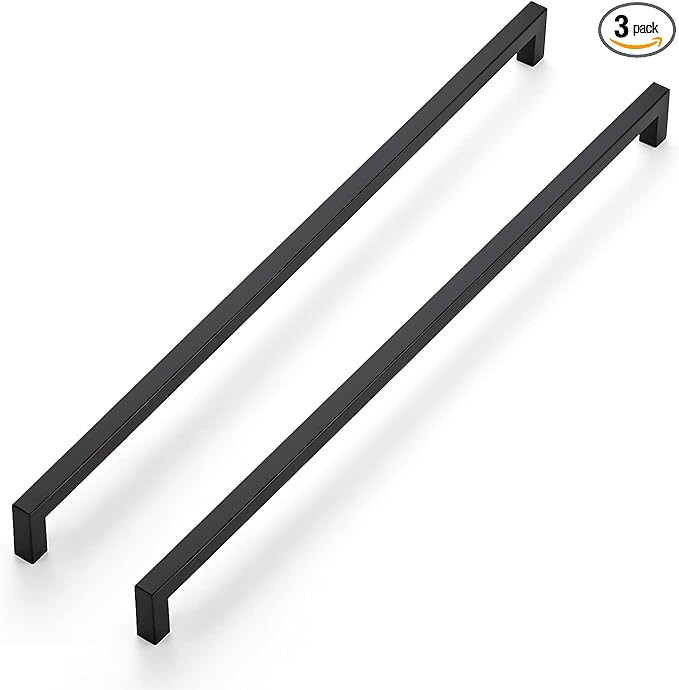 Ravinte 3 Pack 18 Inch Kitchen Square Cabinet Handles Matte Black Cabinet Pulls Black Drawer Pull... | Amazon (US)