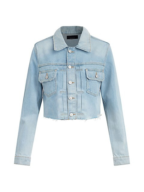 Gia Cropped Denim Trucker Jacket | Saks Fifth Avenue