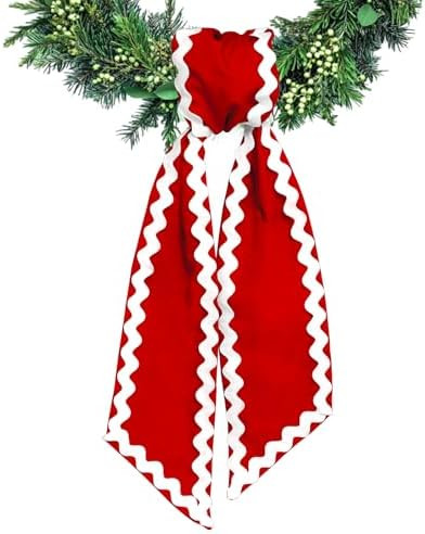 Wreath Sash for Front Door Red Cotton Wreaths Satin Sash Burlap Garland Ribbon Accessories for Wr... | Amazon (US)