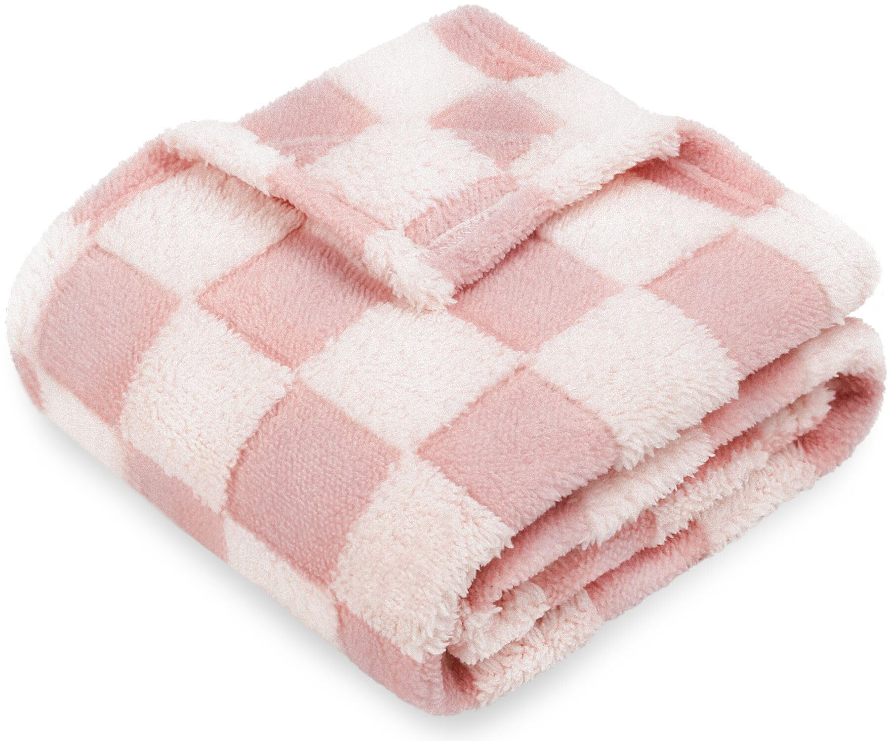 HOMRITAR Baby Blanket for Girls 3D Checkered Fleece Fluffy Fuzzy Checkerboard Grid Warmer Shaggy ... | Amazon (US)