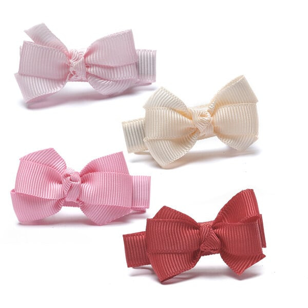 Baby Bows Fabric Pink Red Shades Hair Clips | Maisonette