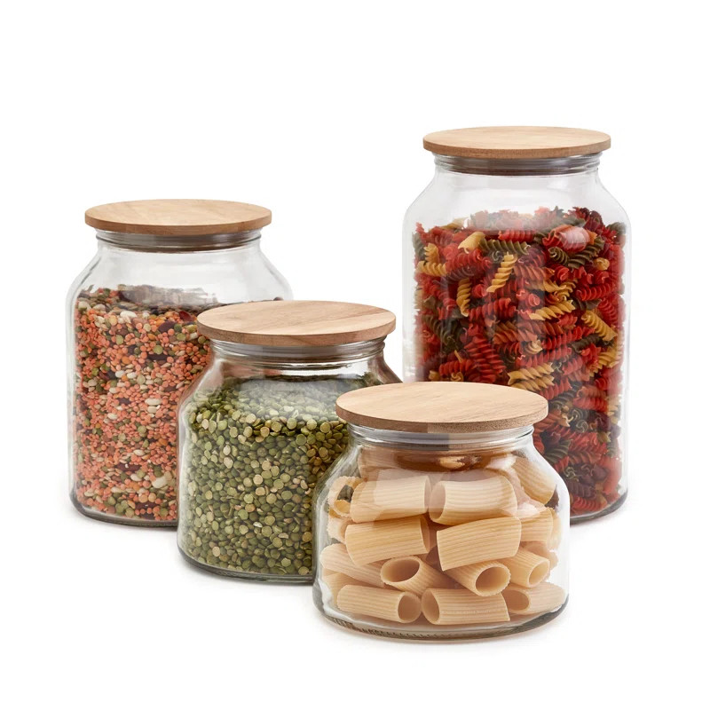 Vintage Storage Jars Glass Canister - Set of 4 | Wayfair North America