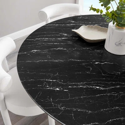 Lippa Bar Table, Artificial Marble Round Top, by Modway | Wayfair North America