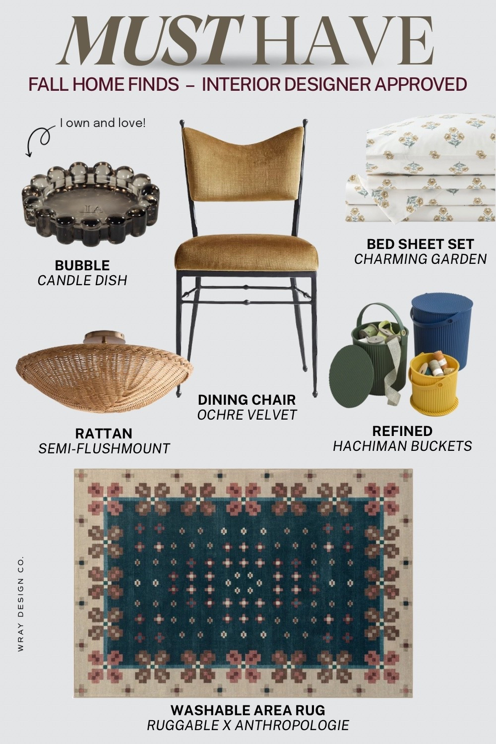 Must have fall home finds that are interior designer approved! That velvet ochre dining chair — so good! A rattan ceiling lamp, floral bedding, and a gorgeous washable area rug.

#LTKHome #LTKSeasonal
