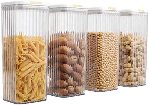 4 PC Food Storage Containers Pantry Container, Airtight Plastic Canisters Food Canisters for Kitc... | Amazon (US)