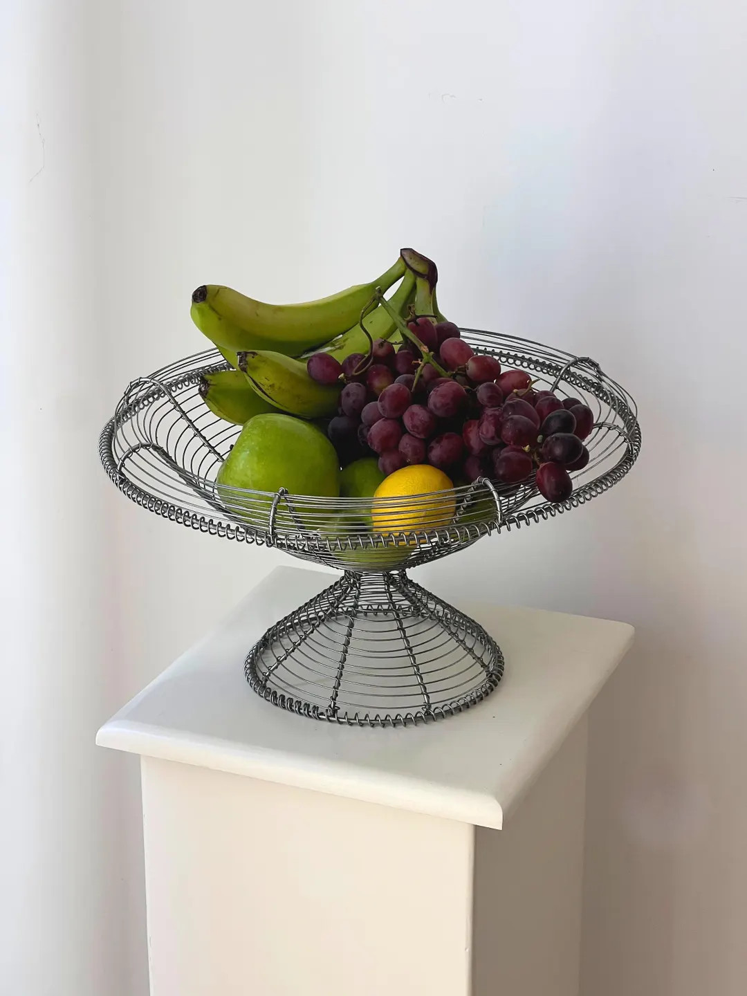 Vintage French wire pedestal bowl, decorative fruit bowl, table centerpiece decor | Etsy (US)