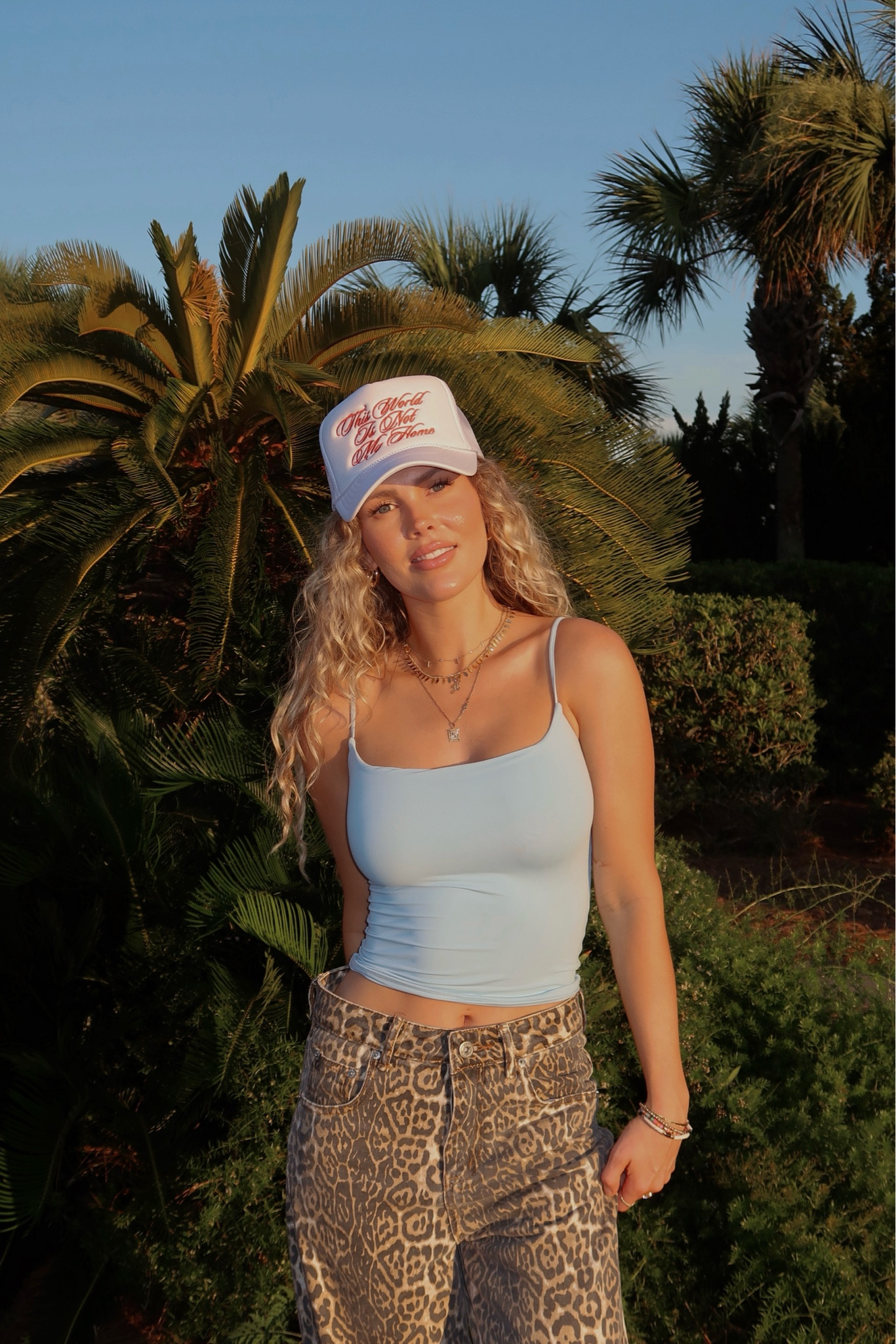 Wearing an XS in the tank (could do a SM) & a M in the pants for a baggy fit. I’m 5’6 for reference. 
Trucker hat is from my small biz — Temporary Local Co. ❤️ 

Barrel jeans, leopard pants, cheetah pants, skims tank, skims dupe, Amazon finds, summer outfit inspo, beach style 

#LTKFindsUnder100 #LTKFindsUnder50 #LTKStyleTip