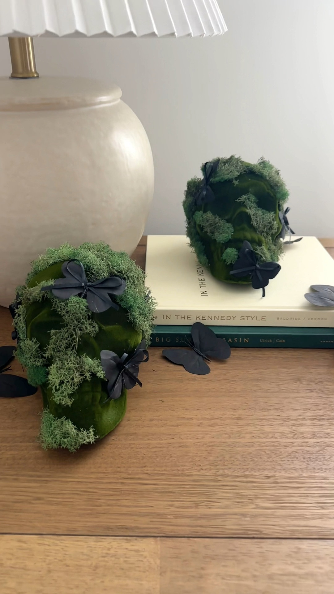 Mossy Skull DIY 💀 Dress up these dollar tree skulls with some randomly placed moss for a fun halloween look! Add in some butterflies and bows for an extra fun touch! 

#halloweendiy #halloweendecor #dollartreediy #halloweencrafts 

#LTKSeasonal #LTKHalloween #LTKHome