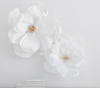 Jumbo Crepe White Paper Flowers Set of 2 | Pottery Barn Kids | Pottery Barn Kids