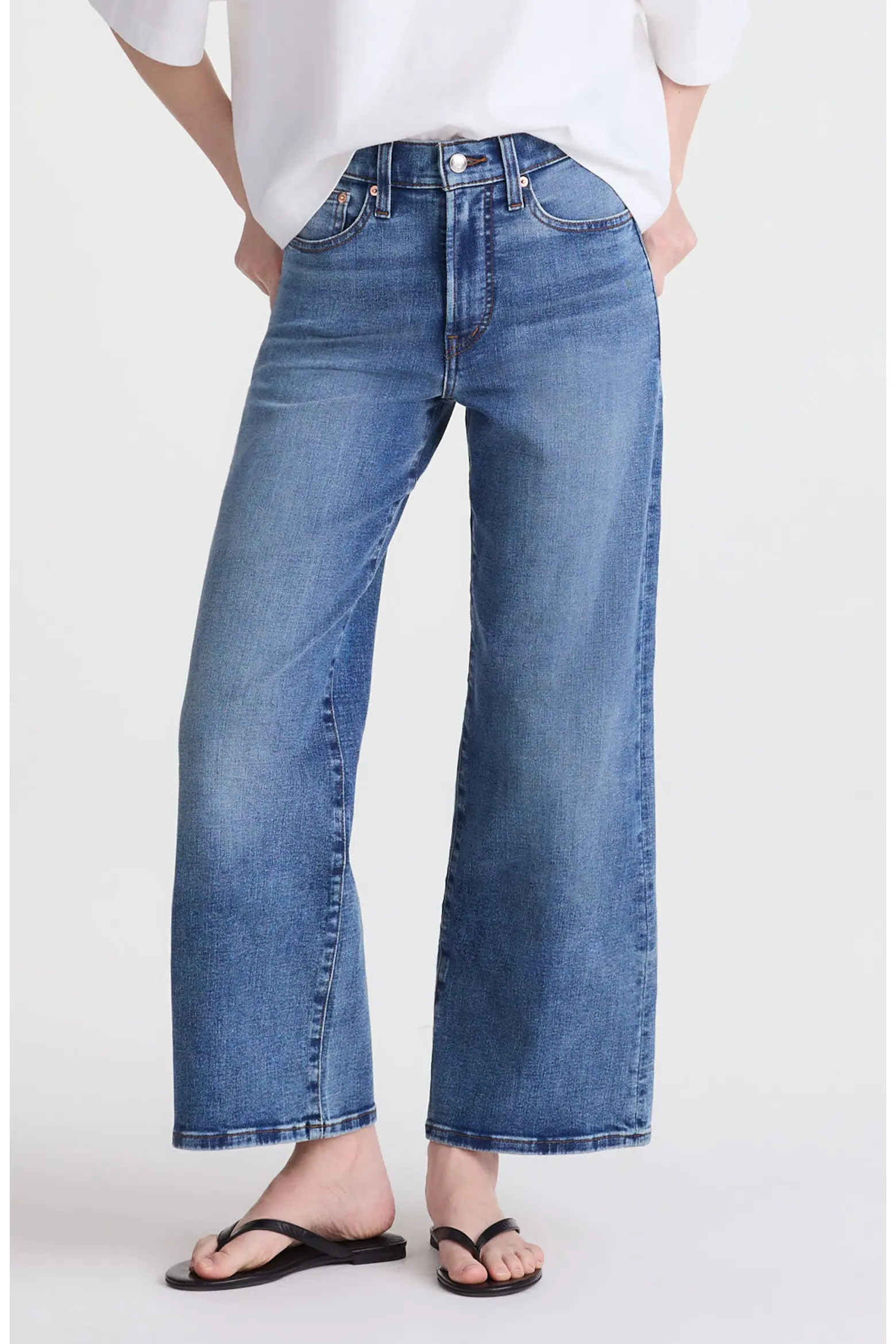Madewell The Tall Wide-Leg Crop Jeans in Super Stretch Denim (Women) | Nordstrom | Nordstrom
