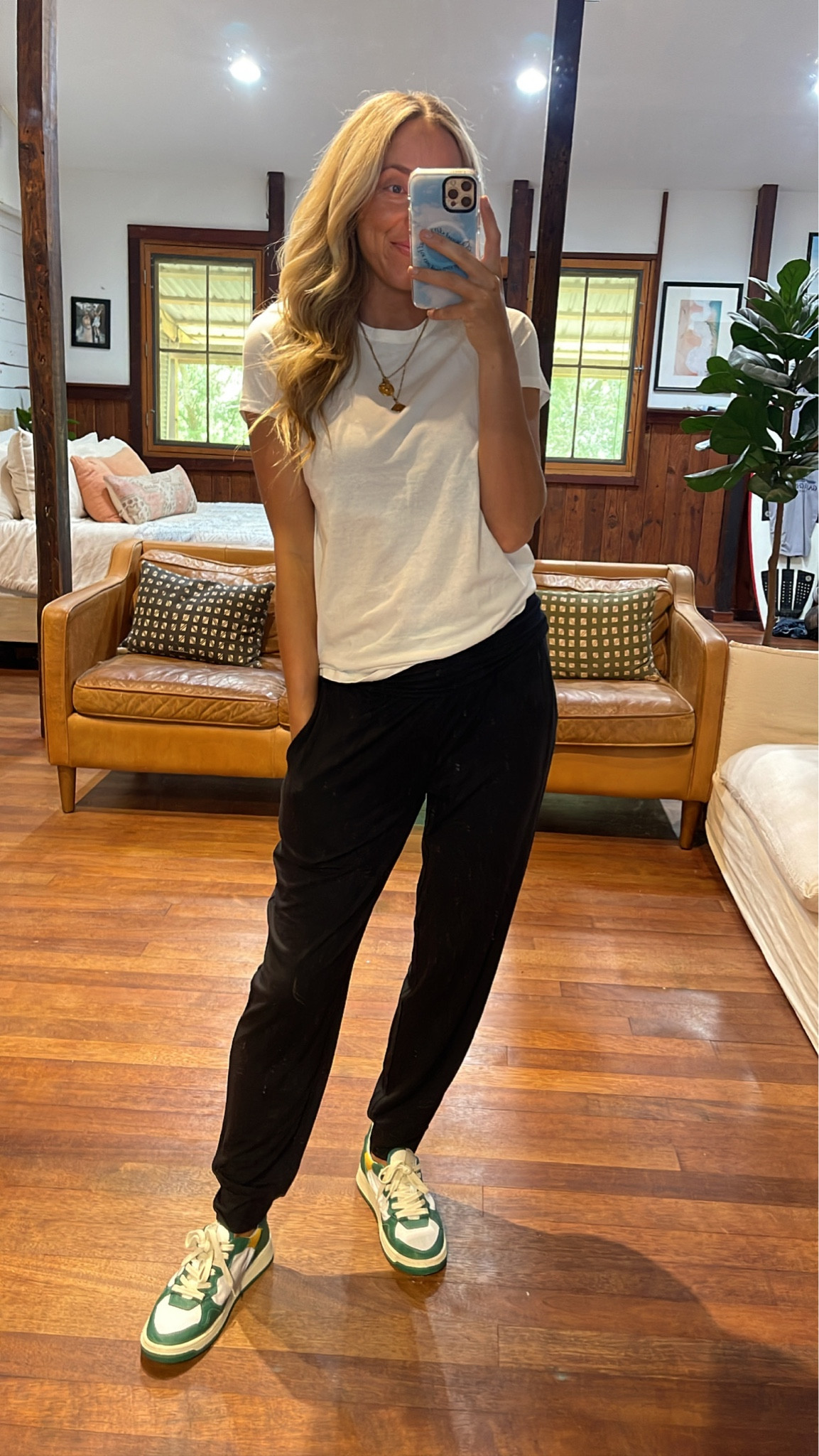 Size small jogger 
Size 1 tee
Shoes are Oncept.nyc 