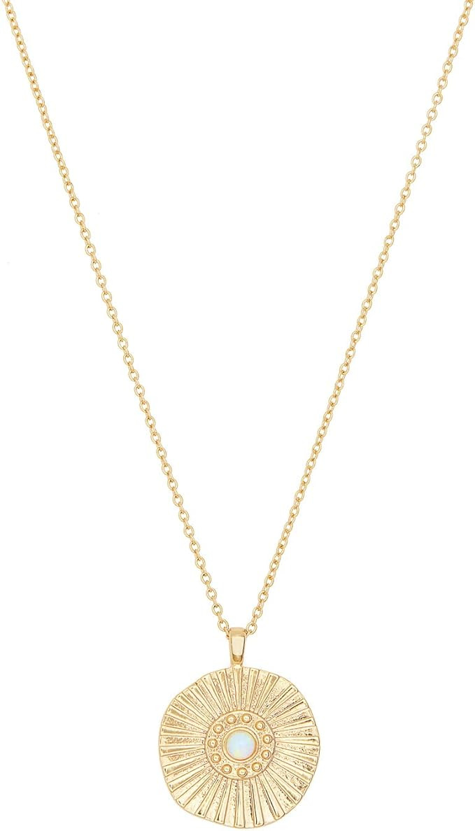 Amazon.com: gorjana Women's Sunburst Coin Pendant Adjustable Medallion Necklace, 18 Gold Plated :... | Amazon (US)