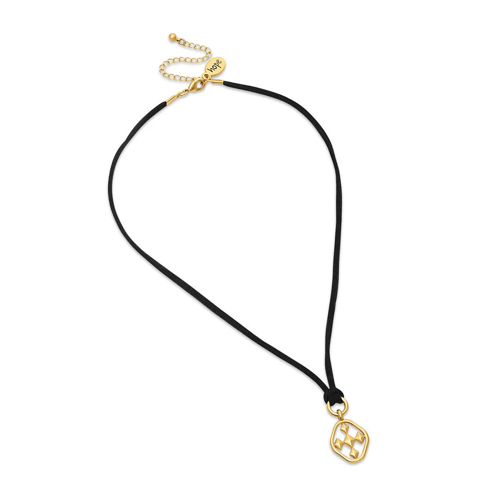 suede adjustable shield necklace | Gracewear Collection