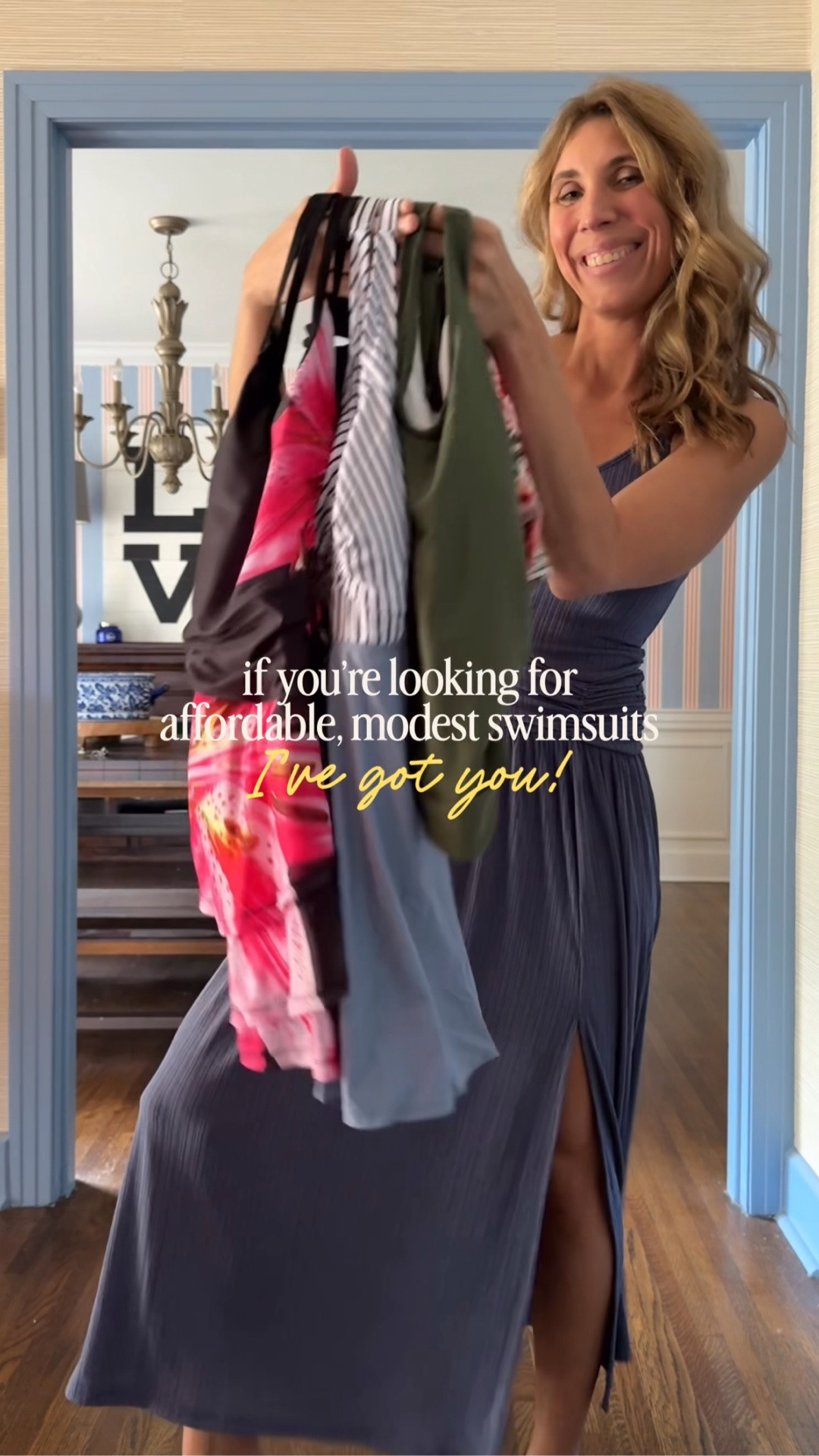 If you’re looking for affordable, modest swimsuits, I’ve got you!

I’m wearing a small in all 3 and am happy to report the torso length works for me! 

The blue one has ties to keep the skirt from floating up in the water!

#LTKOver40 #LTKSwim #LTKTall
