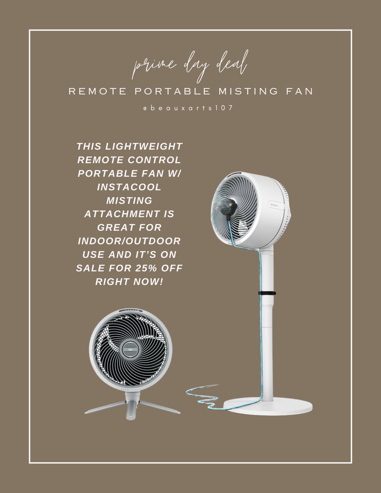 Stay cool this summer with this great portable remote control fan with misting attachment on sale for 25% off right now!

#LTKStyleTip #LTKSaleAlert #LTKHome