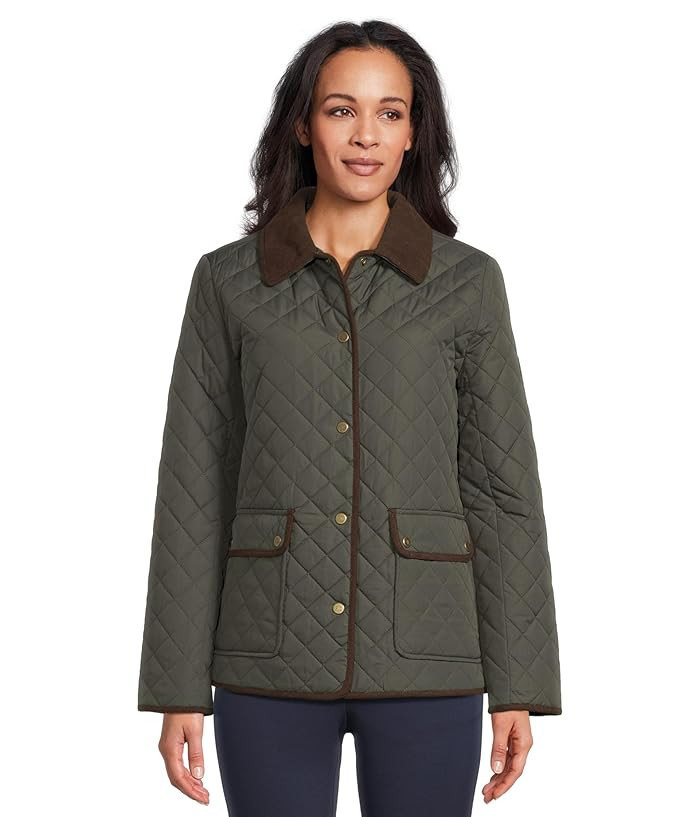 Women's Lauren Ralph Lauren Quilt with Corduroy Collar | Zappos