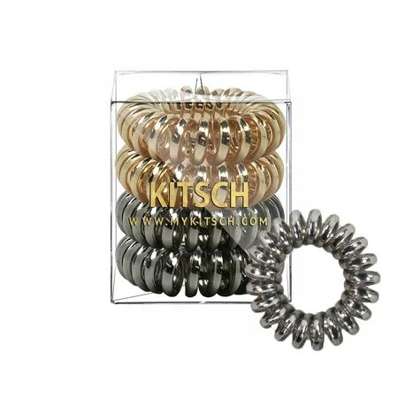 IGIA Kitsch 4 piece hair CliquidSet , Top Rated & Best Value Phone Cord Hair tie , Metallic | Walmart (US)