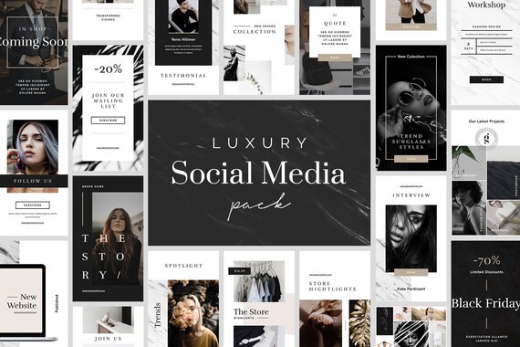 Luxury Social Photoshop Instagram Templates / Modern PSD Social Posts, Gold Style Photoshop Templ... | Etsy (CAD)
