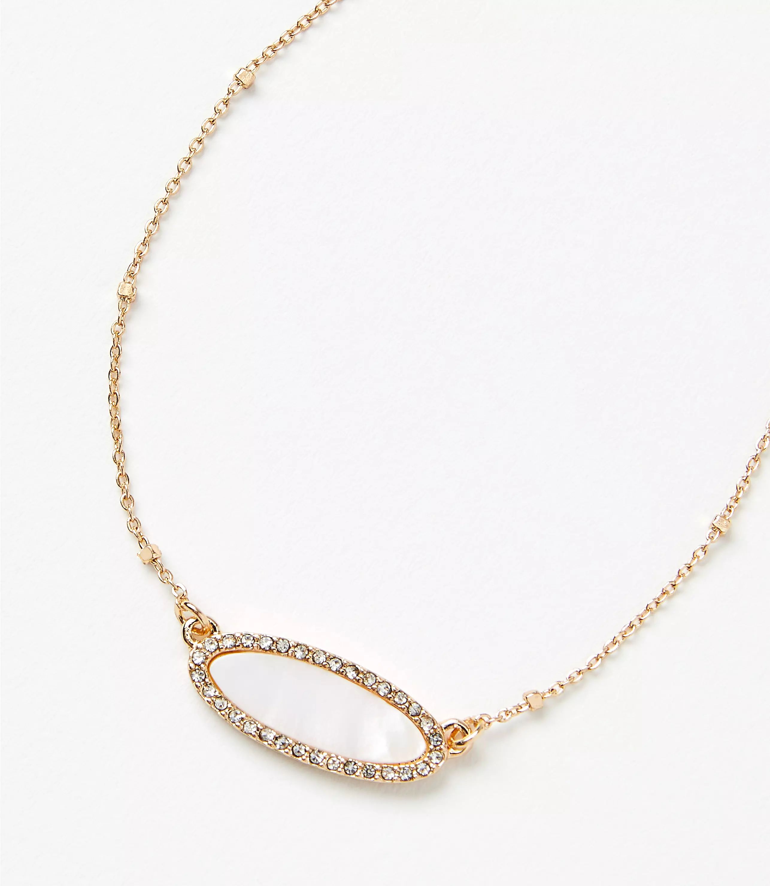 Mother Of Pearl Oval Bar Necklace | LOFT