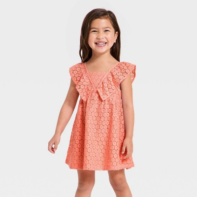 Toddler Girls' Easter Knitted Eyelet Dress - Cat & Jack™ Pink 5T | Target