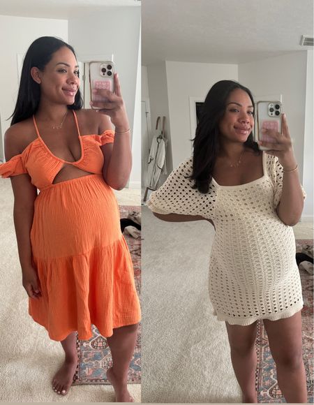 The cutest maternity dresses for the summer! This knit dress is neutral and perfect for any occasion- date night, beach, vacation. 

The orange cutout dress has pockets and the ties are adjustable! 

#LTKBump #LTKFindsUnder100 #LTKStyleTip