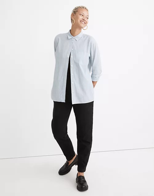 Oversized Ex-Boyfriend Tulip-Back Shirt in Stripe | Madewell