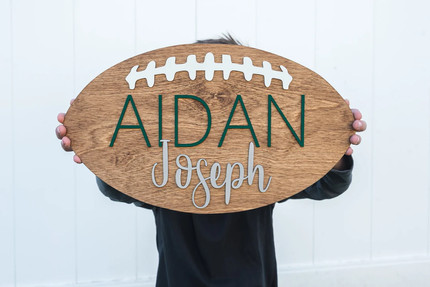 Custom Wood Football Name Sign